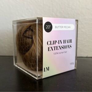 Locks & Mane Clip-In Hair Extensions 20" Butter Pecan 100% Human Hair 160g NIB
